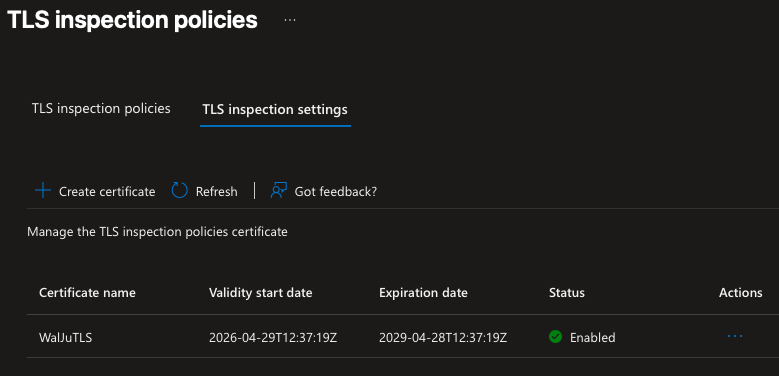 TLS-Inspektion in EIA: aktiv